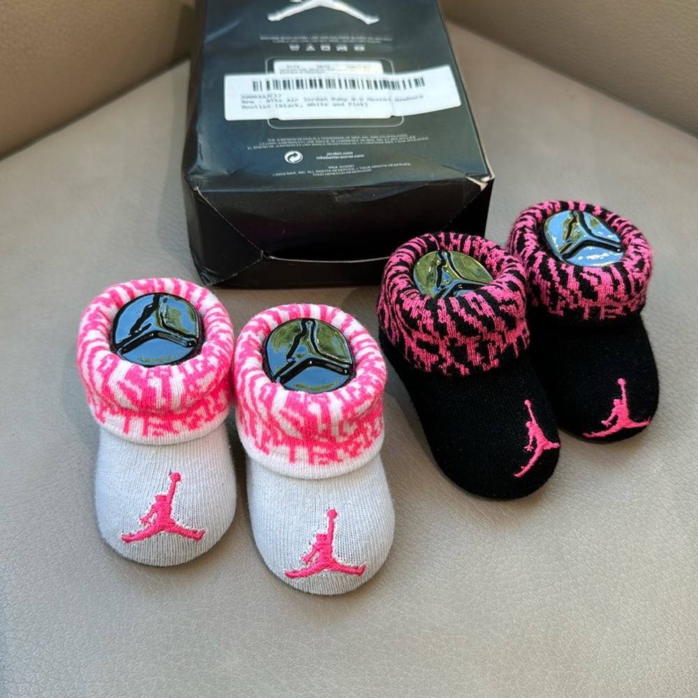 Jordan Baby Newborn Infant Girl’s' Booties 2 pk